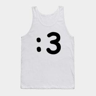 Cat Face Emoticon :3 Tank Top